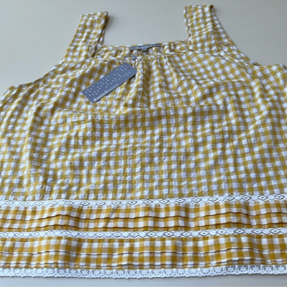NWOT Daniel Rainn Luciana Gingham Sleeveless Top